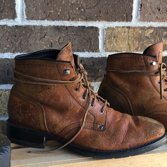 COLE HAAN Brown Genuine Learner Combat Boots with leather laces - Picture 9 of 12